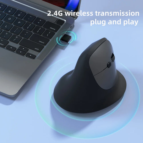 Goodbye Wrist Pain: Ergonomic Vertical Wireless Mouse (Rechargeable & Silent)